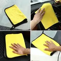 Generic High-Density Two-Color Coral Velvet Car Towel Thick Absorbent Towel Kitchen Cleaning Shower Towel 1 Pcs