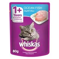 ويسكاس طعام رطب للقطط، سمك المحيط، كيس 80 جرام