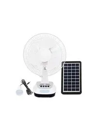 Generic 12 Inch 6v Rechargeable Solar Table Fan With LED Light And Solar Panel