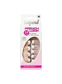 Depend 24-Piece French Look Nail Kit With Pink Glue 6100 Pink & White