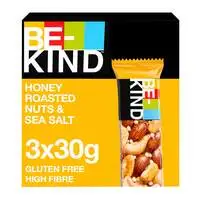 Be-Kind Honey Roasted Nuts And Sea Salt Protein Bar 30g Pack of 3