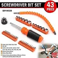 43 Piece Flexible Screwdriver Bit Set Orange Color (SDY-94158) - HORUSDY