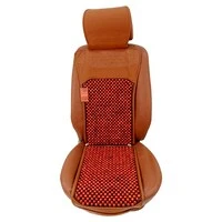 Generic Wood Beaded Seat Cover Cooling Ventilated Mesh Lumbar Back Brace Massage Support Cushion For Car Seat Chair-Premium Quality (Brown/Mixed Design) 1 Pcs