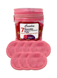 Cecilia 7-Pads Grapefruit Reusable Makeup Remover Pink