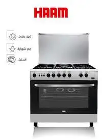 Haam Gas Oven, 5 Burners, 80x55, Full Safety, HM80GF-20, Steel (Installation Not Included)