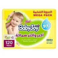 Babyjoy mega pack wet wipes thicker & larger scented 40 x 3