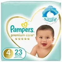 Pampers Premium Care Taped Diapers, Size 4, 9-14 kg, Mid Pack, 23 Diapers  