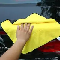 Generic لونين المرجان المخملية منشفة السيارة عالية الكثافة سميكة منشفة ممتصة تنظيف المطبخ منشفة استحمام 1 قطعة
