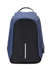 Generic Anti Theft Backpack With USB Charging Port -Blue/Black