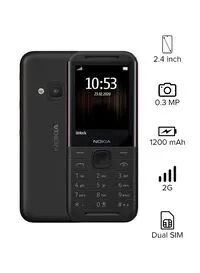 Nokia 5310 Dual SIM 8MB RAM 16MB 2G, Black/Red