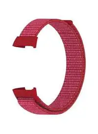 حزام بديل من النايلون من Fitme لـ Fitbit Charge 3 و4، أحمر
