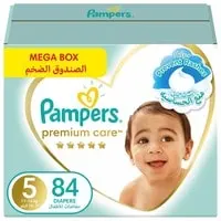 Pampers Premium Care Taped Diapers, Size 5, 11-16kg, Mega Box, 84 Diapers