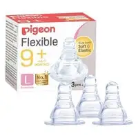 Pigeon Peristaltic Silicone Nipple S-Type 3pcs / L