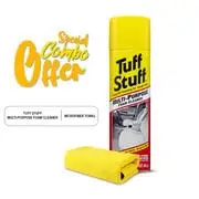 Combo Offer - Buy Tuff Stuff Multi-Purpose Foam Cleaner Use On Car Interior, Furniture, Carpet, 650ml &  Microfiber Cleaning Towel (45*38)