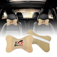 Generic Car Seat Neck Rest, Head Rest, Head Cushion High Quality PU Rexin, 2 Pcs/Set Beige Headrest