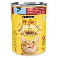 Purina Friskies Beef And Vegetables In Chunk Pound Cat Food 400g