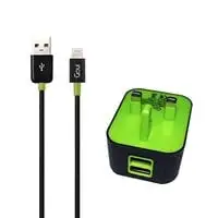 Goui 2 USB ports wall charger + lightning cable, Black