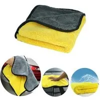 Generic 2 قطعة منشفة تنظيف السيارة قطيفة من الألياف الدقيقة غسيل السيارات تلميع القماش سيارة المنزل المعيشة نظيفة غسل