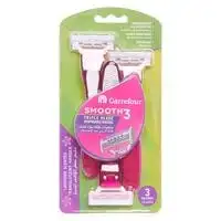 Carrefour Smooth 3 Triple Blade Disposable Razors Multicolour 3 count
