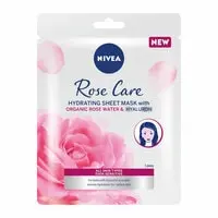 NIVEA Face Sheet Mask Hydrating, Rose Care With Organic Rose Water, All Skin Types, 1 Mask