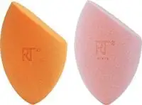 Real Techniques Beauty Makeup Blender Miracle Complexion And Makeup Power Sponge Set, For Cc Cream Foundation, Orange & Pink, For Makeup Blending & Application, 2 Count