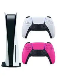 Sony PlayStation 5 Console, Disc Version, With Extra Wireless Controller - Pink