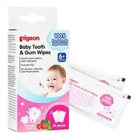 Pigeon Strawberry Flavour Baby Tooth And Gum Wipes White Pack of 20