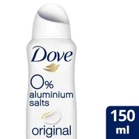Dove Antiperspirant Deodorant Original 0% Aluminium White 150ml