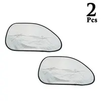 Generic Front And Right Window Silver Foil 2 Pcs Set Medium Size High Quality Car Sun Shade Oval Shape