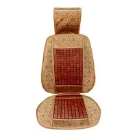 Generic Generic Wood Beaded Comfort Seat Cover Cooling Ventilated Lumbar Back Massage Support Cushion Seat Chair Premium-(Brown/Mixed Design)1Pcs