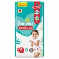 Pampers Aloe Vera Pants Diapers, Size 5, 12-18kg, Giant Pack, 56 Diapers 