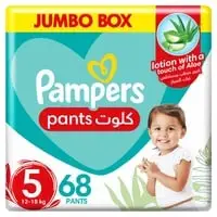 Pampers Aloe Vera Pants Diapers, Size 5, 12-18kg, Jumbo Box, 68 Diapers 