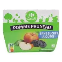 Carrefour Compote Apple Prune 100g ×4