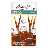 Amada Stix, Biscuit Sticks Coated Milk Chocolate with Coconut, 32g