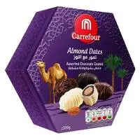 Carrefour Assorted Almond Dates Chocolate Box 500g