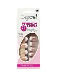 Depend 24-Piece French Look Nail Kit With Pink Glue 6300 Pink & White