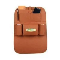 Generic حقيبة تخزين للمقعد الخلفي متعددة الجيوب صوف بني 1 قطعة