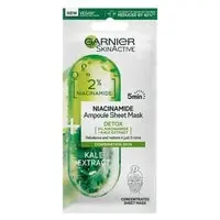 Garnier SkinActive Niacinamide Ampoule Face Sheet Mask With Kale Extract White 15g