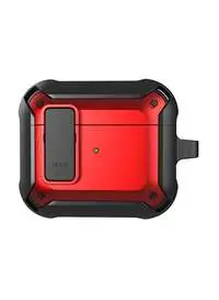 غطاء حماية لكامل الجسم من Fitme لجهاز Apple Airpods 3، أسود/أحمر