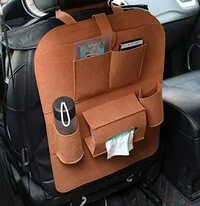 Generic Back Seat Car Organizer, Car Organiser Back Seat Large-Capacity Storage Bag, Car Seat Storage Bag Waterproof And Durable,Brown Back Seat Organization Back Seat Storage Bag Car Seat Organizatio
