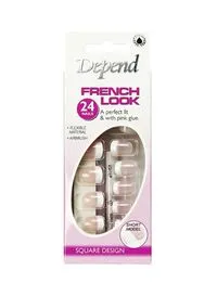 Depend 24-Piece French Look Nail Kit With Pink Glue 6302 Pink & White