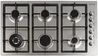 General Supreme Built-In Gas Surface (Built In), 90Cm, 6 Burners Gas, Cast Iron, Full Safety, Italian (Installation Not Included)