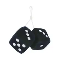 Generic Black Dice Hanging Car Perfume Hanging An Air Freshener Or Fluffy Dice From Your Mirror