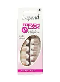 Depend 24-Piece French Look Nail Kit With Pink Glue 6102 Pink & White