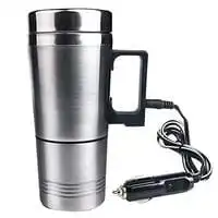 Generic Car Electric Kettle Water Heater Mug Heated Stainless Steel Car Cigaratte Lighter Heating Cup 12V
