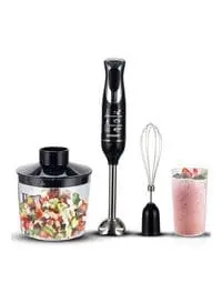 4-In-1 Countertop Hand Blender Set With Chopper/Calibrated Beaker And Whisk 700 ml 600 W SHB-187JCW Black