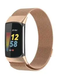 Fitme Milanese Band For Fitbit Charge 5, Rose Gold