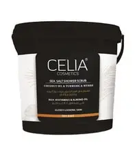 Celia Sea Salt Shower Scrub with Coconut Oil, Turmeric and Lavender 750g