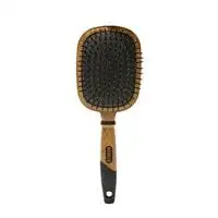 Cecilia Large Square Hair Brush With Iron Hair And Wooden Design, Brown/Black