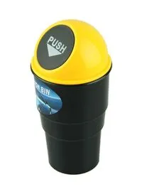Generic All Car Trash Bin Can Garbage Mini Dust Bin Coin Holder Cup (Pack Of 1) Multi Colour Yellow /Black